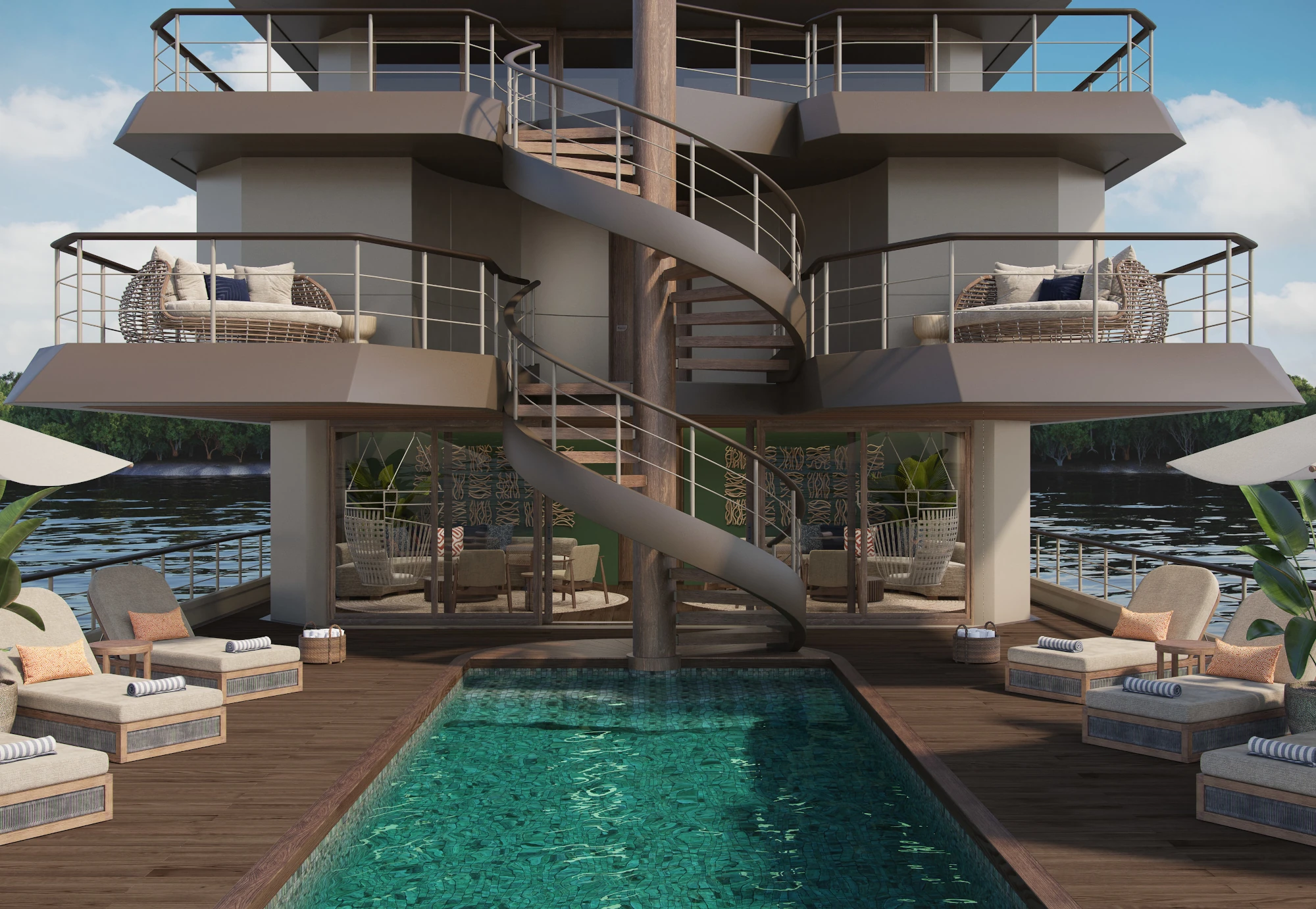 Scenic River Deck & Pool - Amazon Explorer